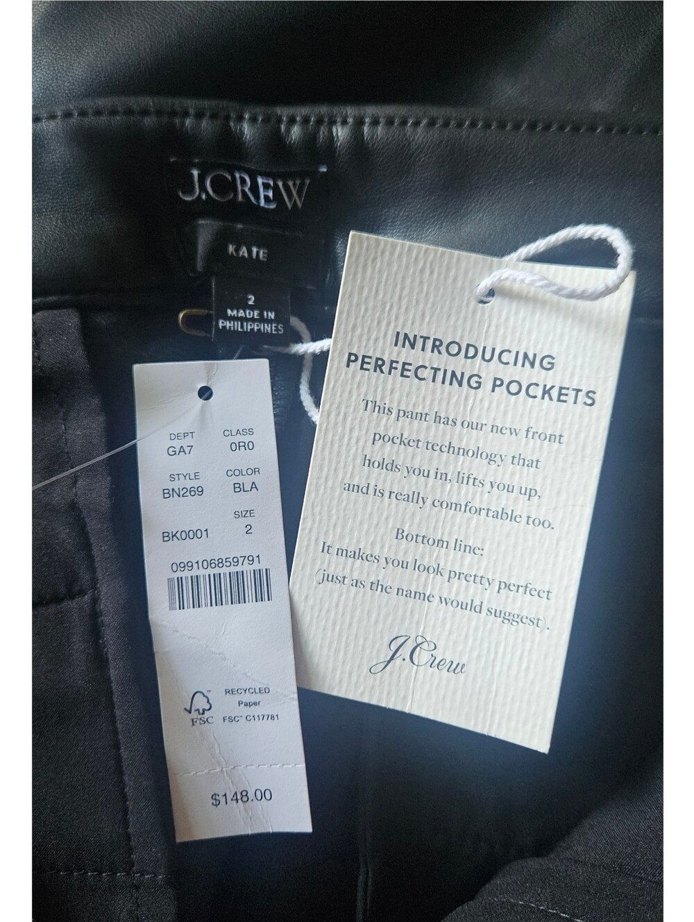 J.Crew Kate Straight-Leg Pant in Faux Leather - Picture 7 of 7